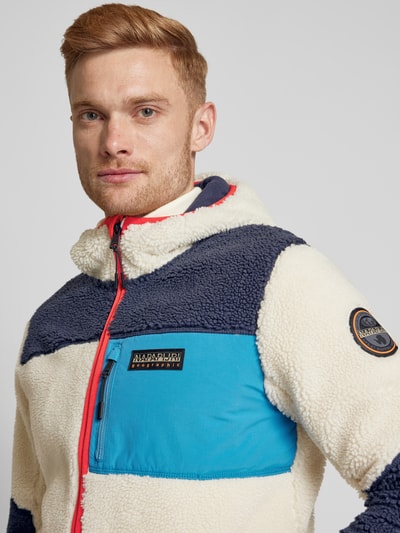 Napapijri Sweatjacke mit Label-Patch Modell 'YUPIK' Offwhite 3