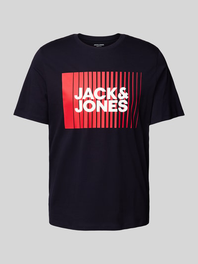 Jack & Jones T-shirt met labelprint, model 'CORP' Zwart - 2