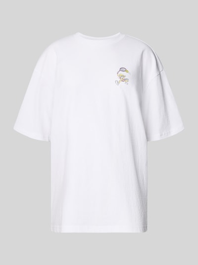 Review Oversized T-shirt met motiefprint Wit - 2