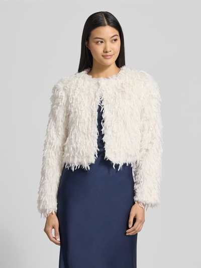 Christian Berg Cocktail Cropped Cocktailjacke mit Federn Ecru 4