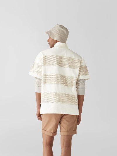 MSGM Oversized T-Shirt mit Zierbesatz Offwhite 5