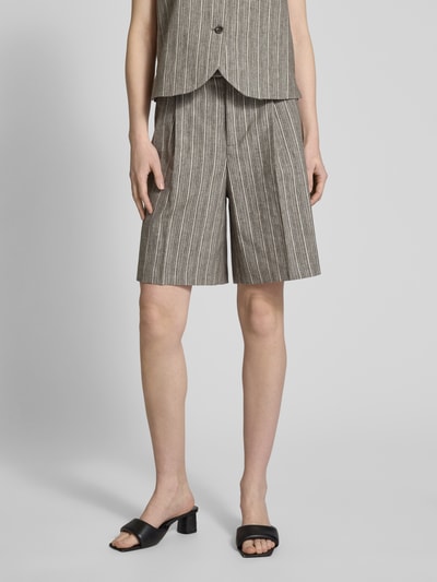 MOS MOSH Regular Fit Shorts mit Bundfalten Modell 'Luna Thelma' Mittelbraun 4