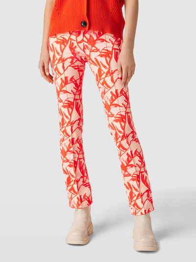 Marc Cain Stoffen broek met bloemenmotief Rood - 4