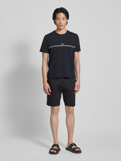 BOSS Sweatshorts met labeldetail, model 'Authentic' Zwart - 1