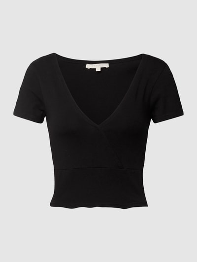 Review Cropped T-Shirt in Wickel-Optik Black 2