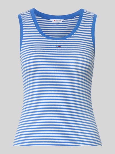 Tommy Jeans Top typu tank o kroju slim fit z mieszanki bawełny Niebieski 2