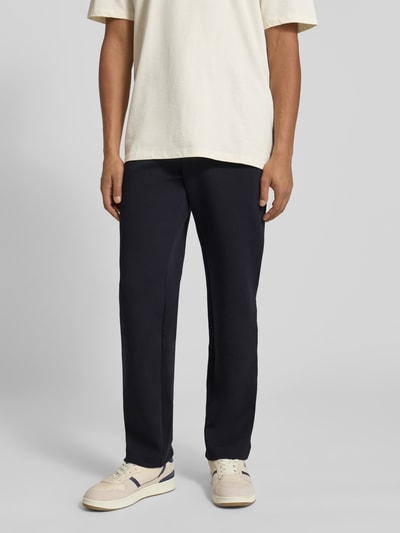 ARMANI EXCHANGE Spodnie materiałowe o kroju regular fit z kieszeniami z tyłu model ‘PANTALONI’ Granatowy 4