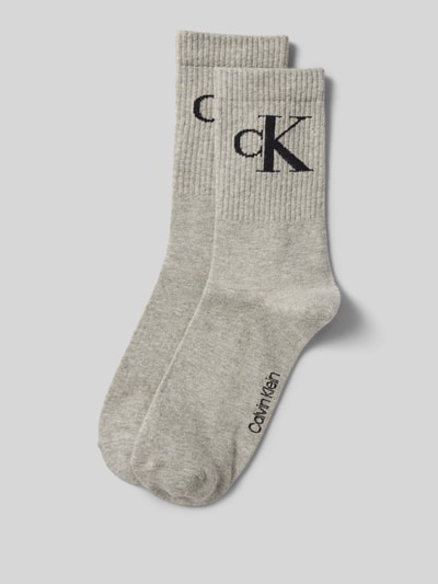 Calvin Klein Jeans Socken mit elastischem Rippenbündchen im 2er-Pack Hellgrau Melange 1