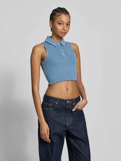 Tommy Jeans Top krótki z efektem prążkowania Szaroniebieski 4