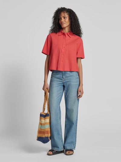 JAKE*S STUDIO WOMAN Cropped Bluse mit Kentkragen Koralle 1