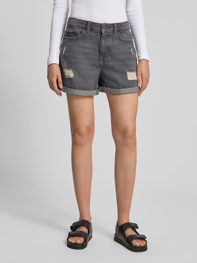 NOISY MAY® Jeansshorts im Destroyed-Look Modell 'SMILEY' Hellgrau 4