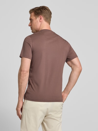 Barbour męski t-shirt o kroju regular fit z czystej bawełny Brudnoróżowy 5
