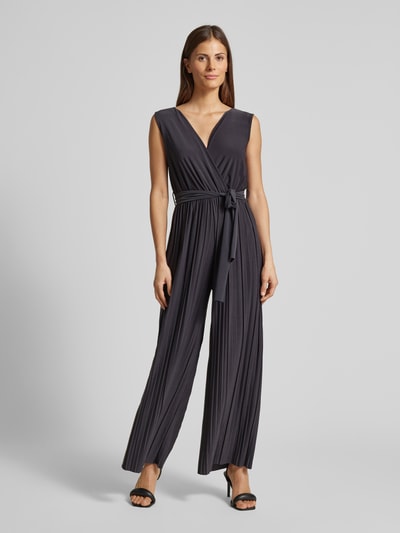 ZABAIONE Regular Fit Jumpsuit mit Plisseefalten  Mittelgrau 4