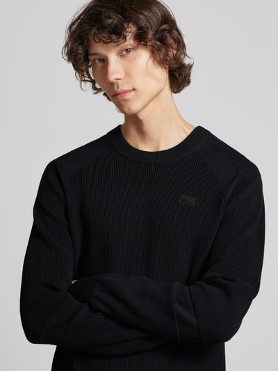 G-Star Raw Strickpullover mit Label-Stitching Black 3