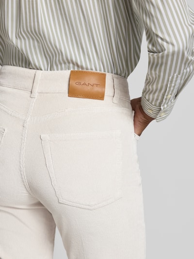Gant Flared fit corduroy broek in 5-pocketmodel, model 'Cordur' Ecru - 3