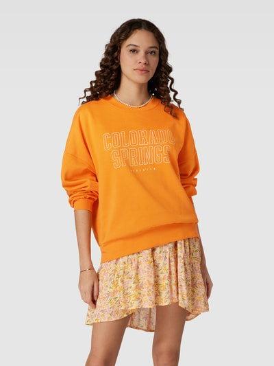 Only Sweatshirt met ronde hals, model 'CALLIE' Oranje - 4