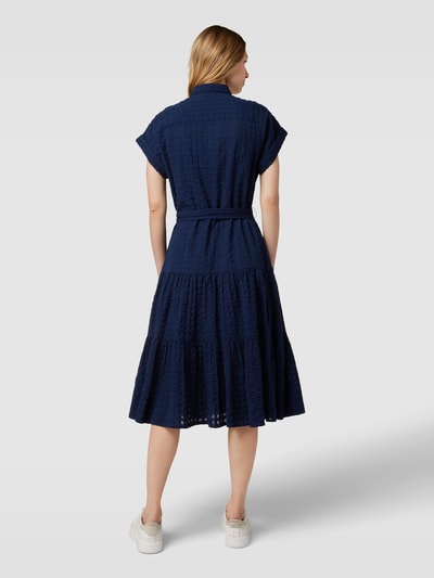Lauren Ralph Lauren Hemdblusenkleid mit Strukturmuster Modell 'VILMA' Marine 5