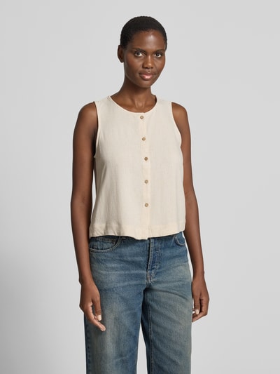 Jake*s Casual Blouse van viscosemix met knoopsluiting Beige - 4