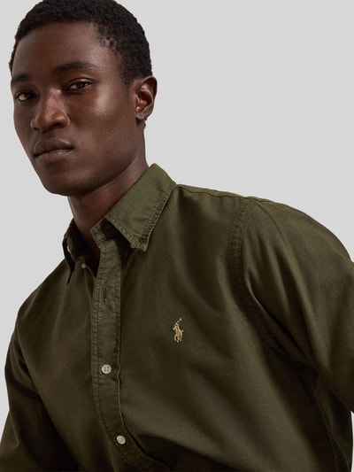Polo Ralph Lauren koszula casualowa w stylu klasyka o kroju regular fit z wyhaftowanym logo Oliwkowy 3