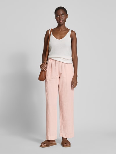 Neo Noir Straight fit linnen broek met steekzakken, model 'Sonar' Rosé - 1