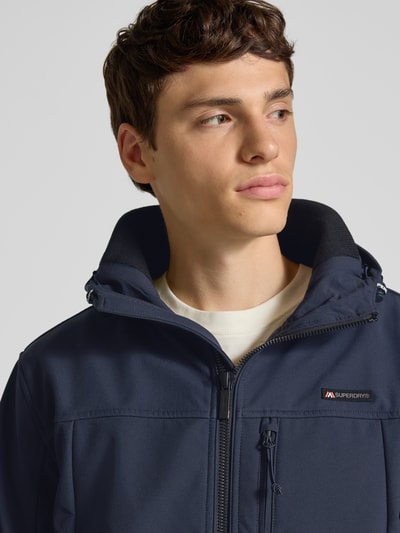 Superdry Kurtka softshell z kieszeniami zapinanymi na zamek błyskawiczny Ciemnoniebieski 3