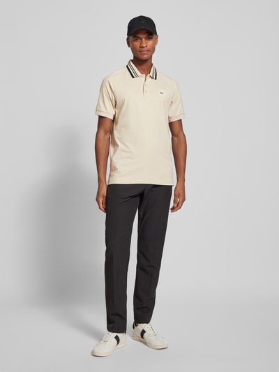 BOSS Green Regular fit poloshirt met labelbadge, model 'Paddy' Beige - 1