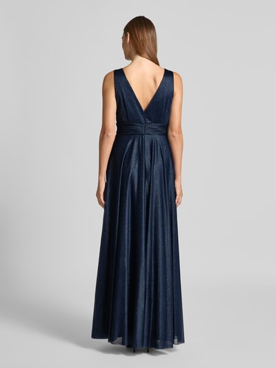 Christian Berg Cocktail Abendkleid mit Taillenband Marine Melange 5