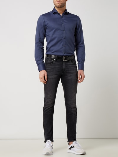 Bruun & Stengade Slim fit zakelijk overhemd van katoen Marineblauw - 1