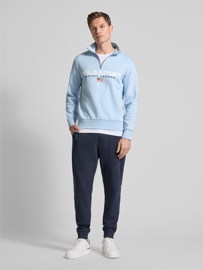 Polo Sport Sweatshirt mit Stehkragen Hellblau 1