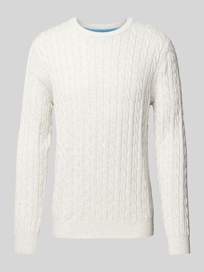 Christian Berg Men Gebreide pullover met ronde hals Offwhite - 2