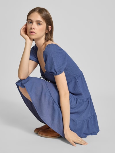 Review Mini-jurk in laagjeslook Rookblauw - 3