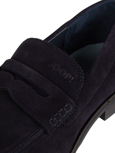 JOOP! SHOES Mokasyny ze skóry welurowej model ‘Kleitos’ Granatowy 2