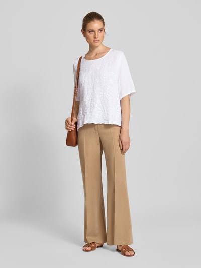 ZABAIONE Loose Fit Blusenshirt aus reinem Leinen Weiss 1