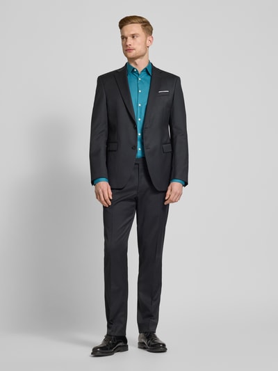 Jake*s Slim Fit Business-Hemd mit Knopfleiste Petrol 1