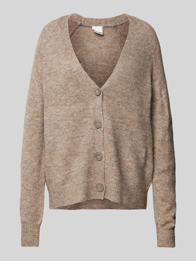 ICHI Gebreide cardigan met V-hals, model 'Kamara' Taupe - 2