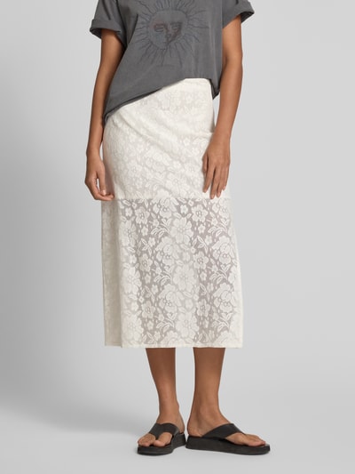 Jake*s Casual Midirok met loopsplit Offwhite - 4