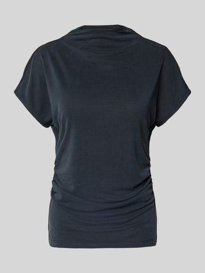 Jake*s Collection T-Shirt aus Modal-Mix mit Raffungen Black 2