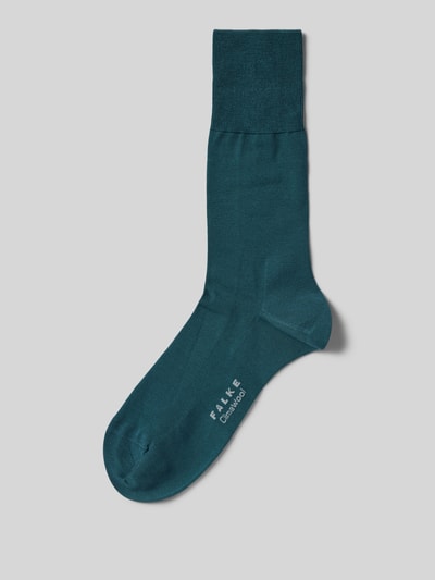 Falke Socken mit elastischem Rippenbündchen Modell 'ClimaWool' Dunkelgruen 1