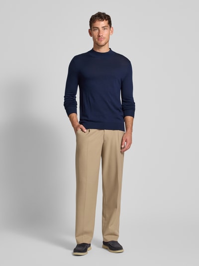 SELECTED HOMME Regular Fit Strickpullover aus reiner Merinowolle Modell 'TRAY' Dunkelblau 1