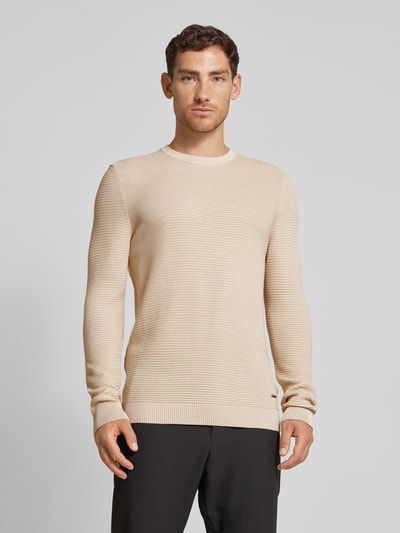 JOOP! Collection Strickpullover mit gerippten Abschlüssen Offwhite 4