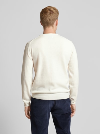 Gant Strickpullover aus Wolle mit Rundhalsausschnitt Offwhite 5