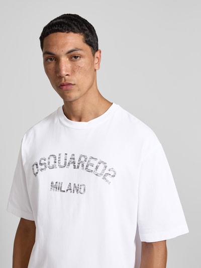 Dsquared2 Loose Fit T-Shirt mit Logo-Print Weiss 3
