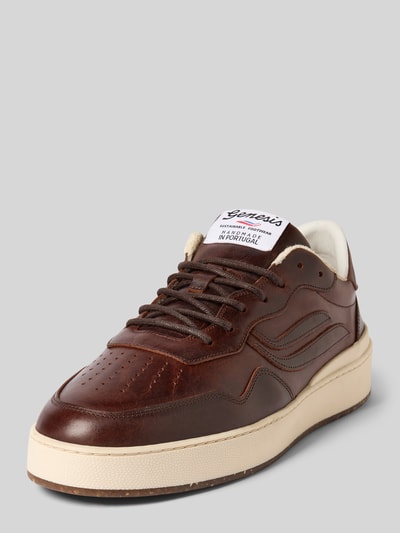 Genesis Sneakers van echt leer, model 'Porto' Donkerbruin - 1