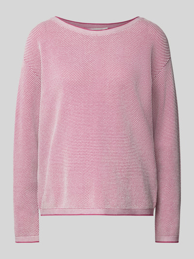 Tom Tailor Comfort Fit Strickpullover mit Pünktchen-Muster Pink 2