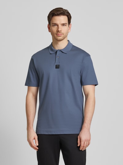 HUGO Regular fit poloshirt met labelbadge, model 'Deabono' Rookblauw - 4