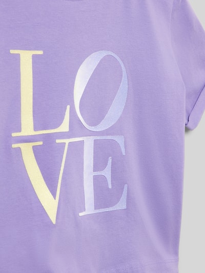 Blue Effect T-Shirt mi Statement-Print Lila 2
