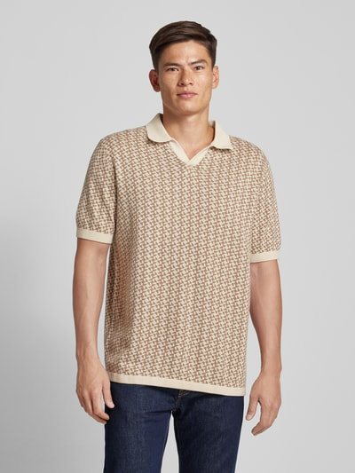 MCNEAL Poloshirt met ribboorden Steengrijs - 4