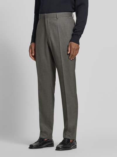 BOSS Regular Fit Anzughose mit Schurwoll-Mix Modell 'Leon' Mittelbraun 4