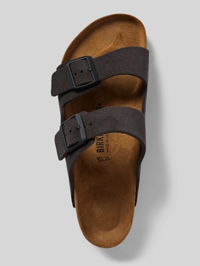 Birkenstock Klapki skórzane z szerokimi paskami model ‘Arizona’ Średnioszary 4