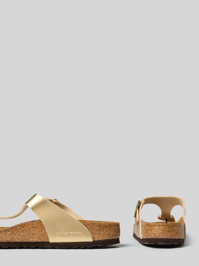 Produktfoto, Slipper in Leder-Optik Modell 'Gizeh' von Birkenstock, dames instappers, afgeronde pasvorm, logodetail, hakhoogte maat 40: 3 cm